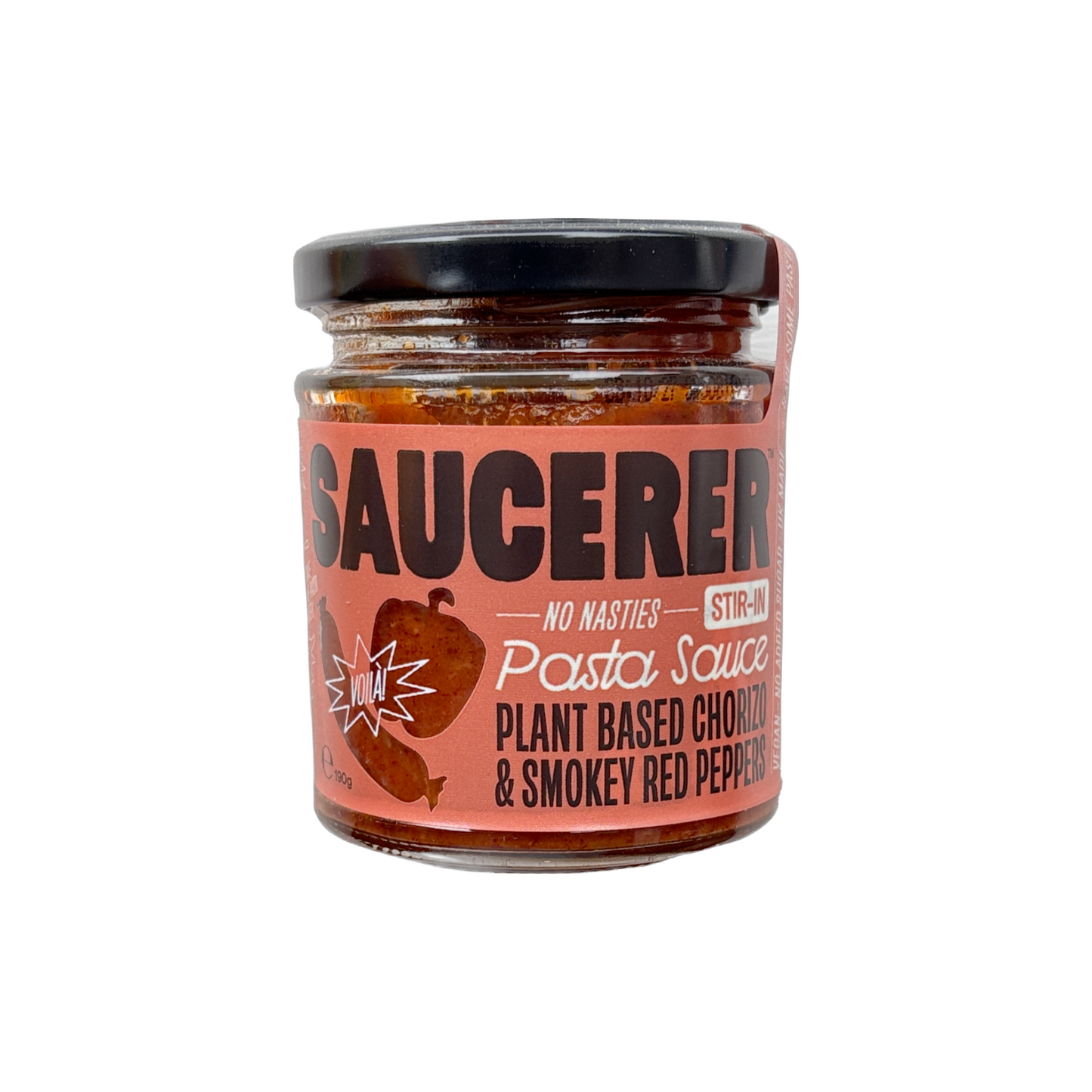 Saucerer Plant Based Chorizo and Smokey Red peppers pasta sauce