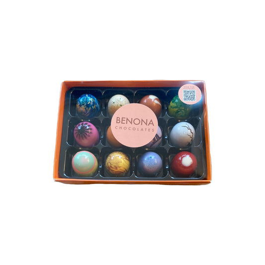 Benona Chocolates Box of 12 Handmade Chocolates
