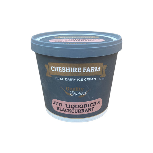 Cheshire Farm Real Dairy Liquorice and Blackcurrant Ice Cream 1 Litre Tub