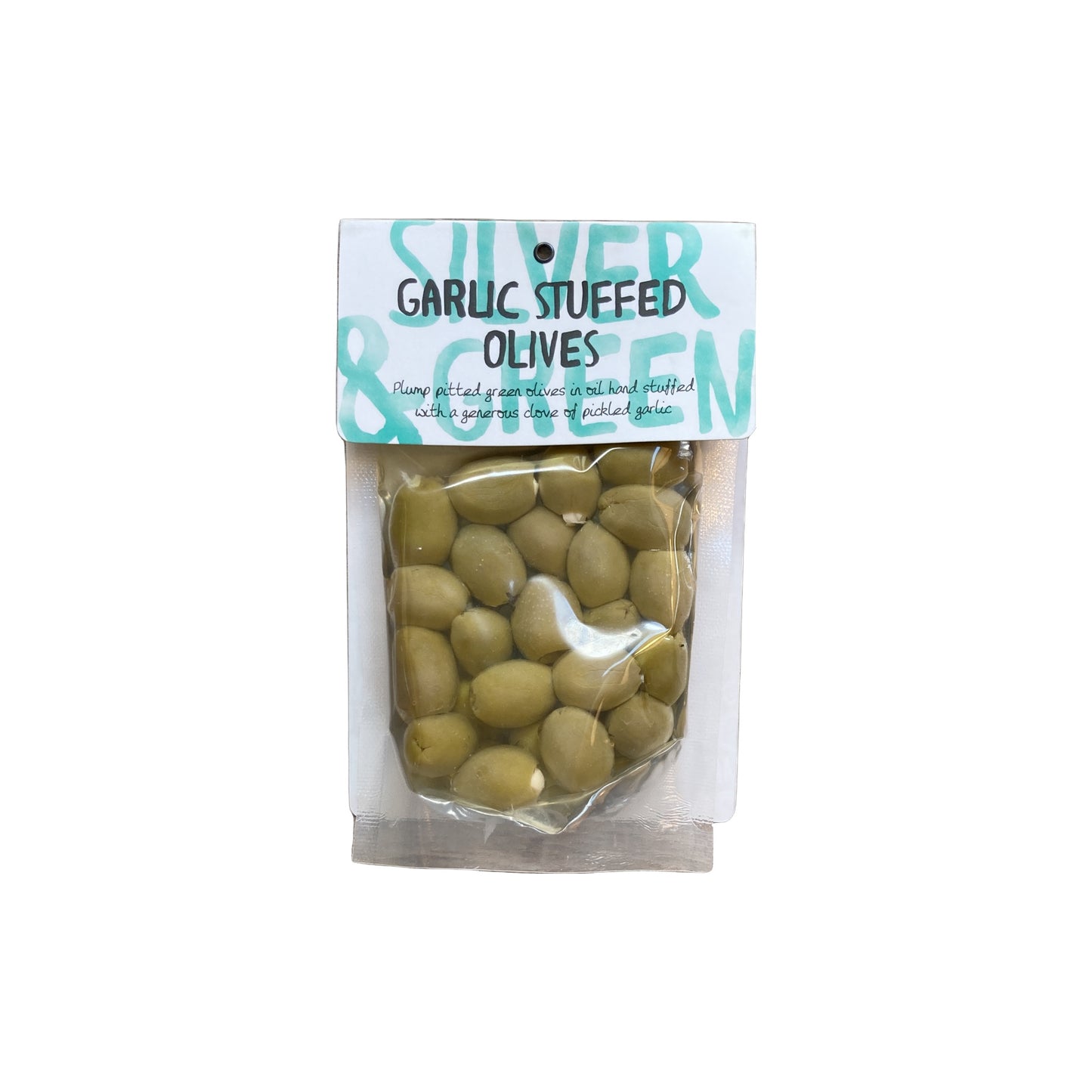 Silver & Green Garlic Stuffed Olives 220g